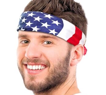 Bold & Stunning American Flag Polyester Bandana (20″x20″) – 1 Pc – Perfect for Outdoor, Fa