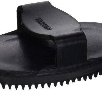 Intrepid International Soft Rubber Horse Curry Brush, Black, Small