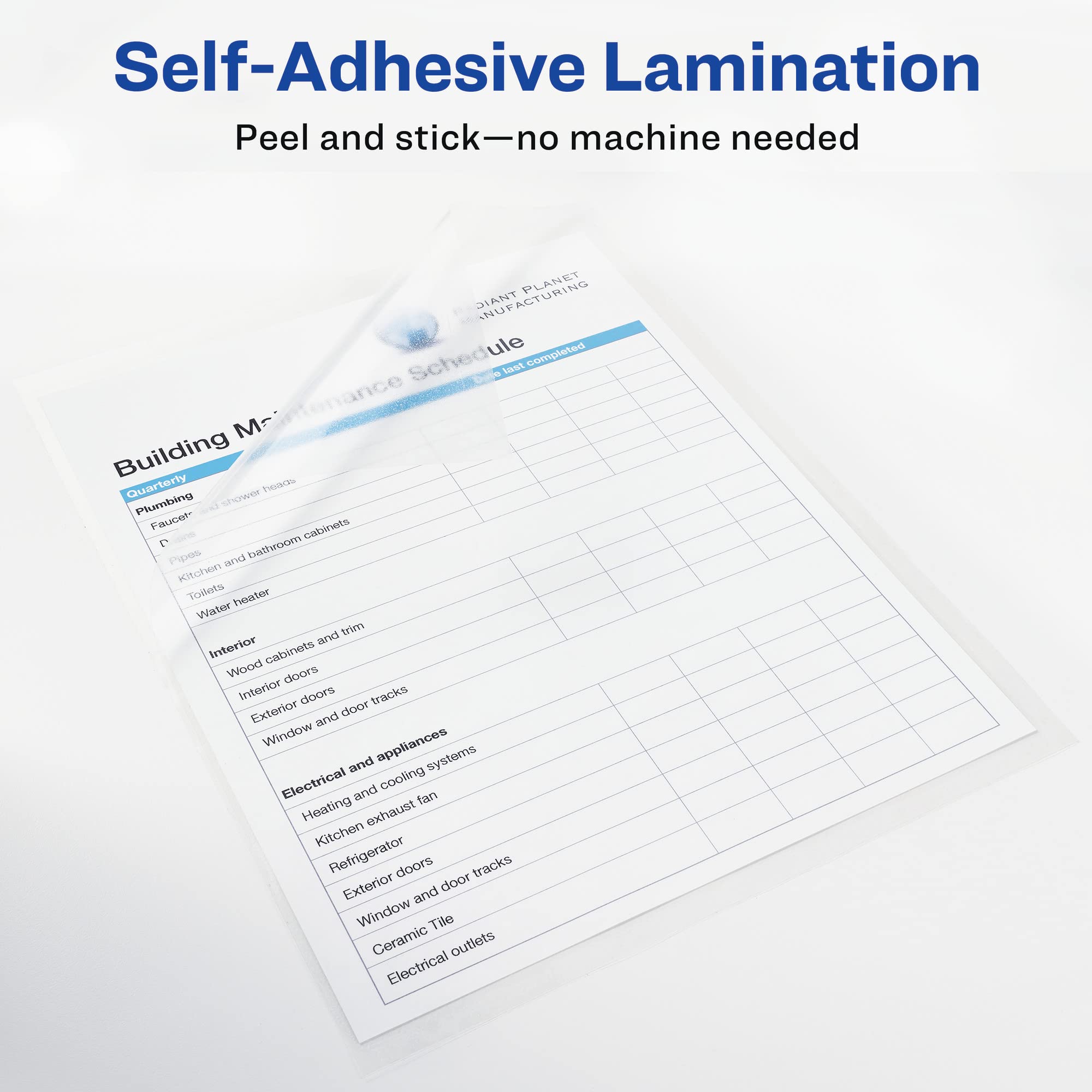 Avery Clear Laminating Sheets, 9" x 12", Permanent Self-Adhesive, 2 Sheets (73602) - Image 2