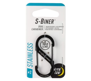 Nite Ize Size-2 S-Biner Dual Carabiner, Stainless-Steel, Black