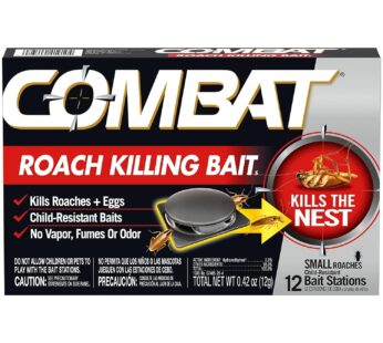 Combat Roach Killing Bait Stations for Small Roaches, Kills Roaches and Eggs, 12 Count