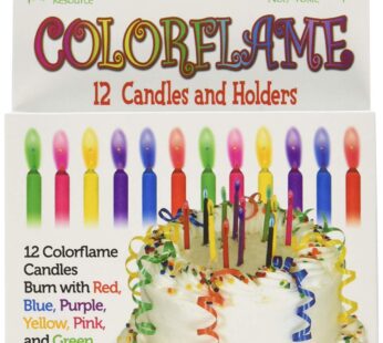 Colorflame Birthday Candles With Colored Flames – Birthday, Party, Cake Decor – 12 Candles