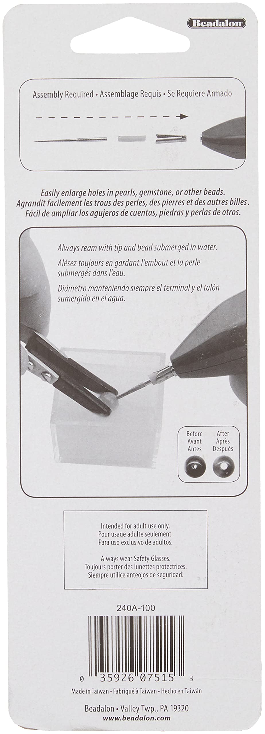 Beadalon Bead Reamer, Battery Operated Jewelry Making Tool, Blue - Image 2