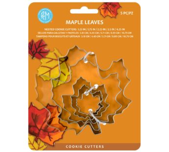 R&M International Maple Leaf Cookie Cutters, Assorted Sizes, 5-Piece Set