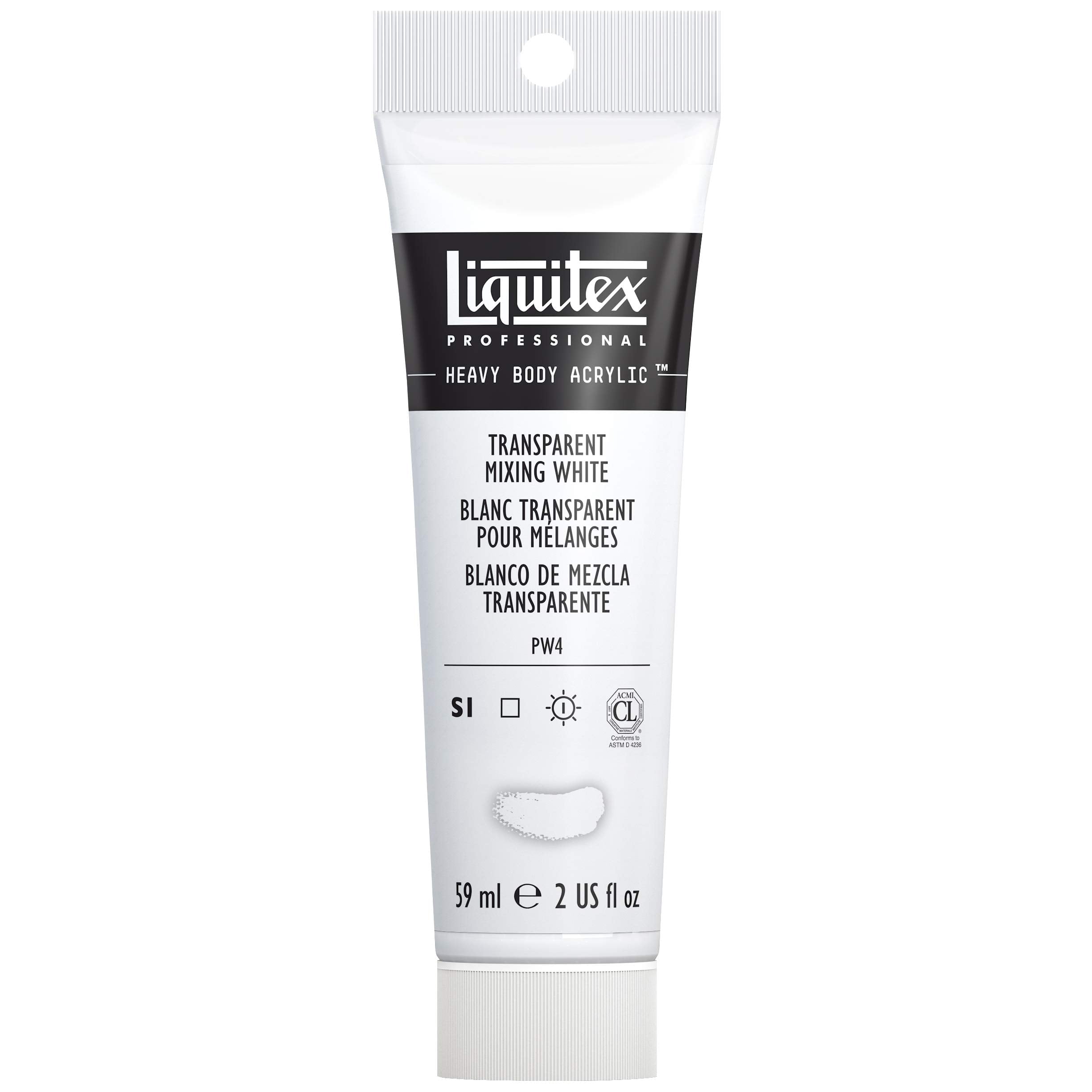 Liquitex Professional Heavy Body Acrylic Paint, 2-oz (59ml) Tube, Transparent Mixing White