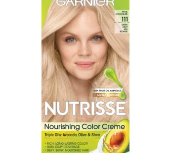 Garnier Nutrisse Level 3 Permanent Hair Creme, Extra, Light Ash Blonde 111 (White Chocolat
