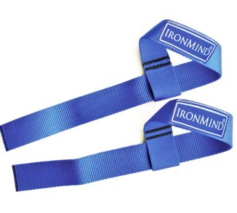 IronMind Strong-Enough Lifting Straps (Pair) – Blue Nylon Wrist Wraps for Weightlifting, D