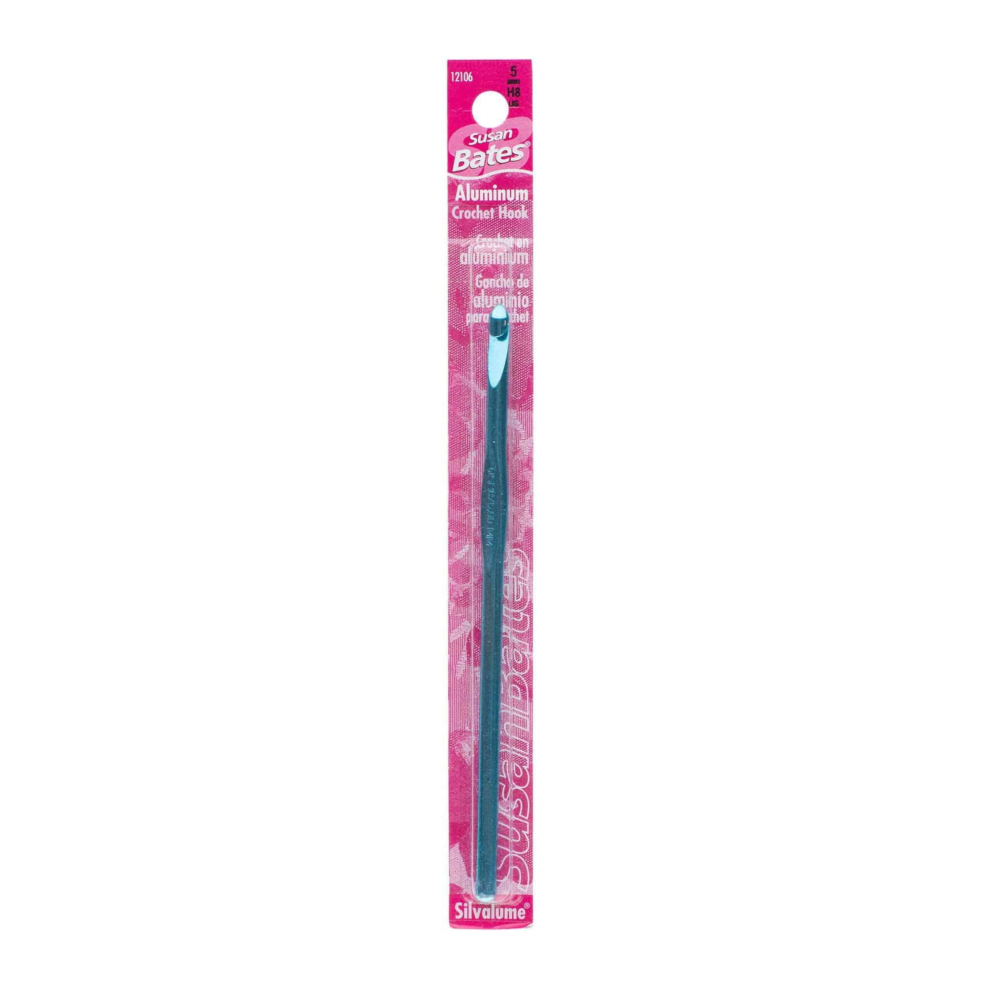Susan Bates Silvalume Aluminum Crochet Hook 5-1/2" Size H 8 -Turquoise - Image 2