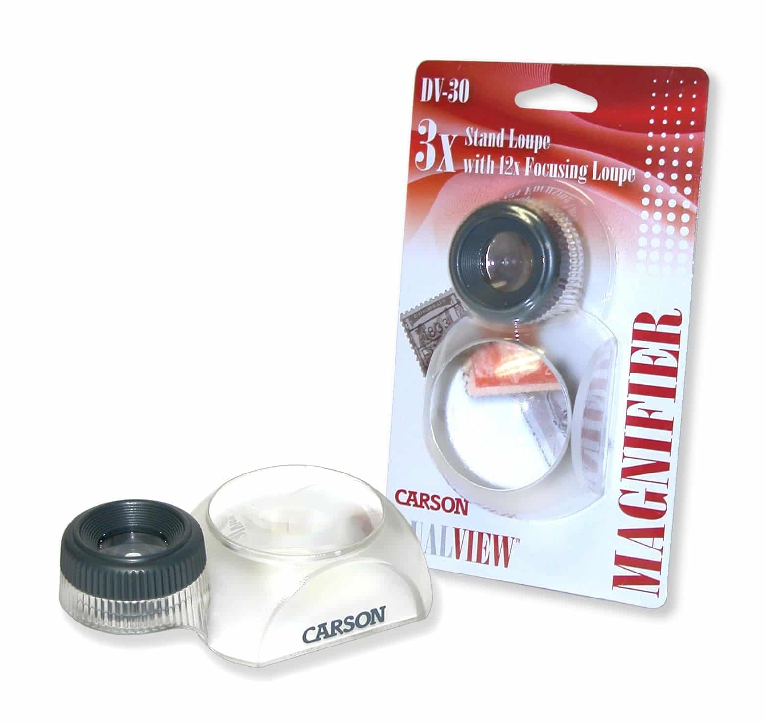Carson DualView 3x Stand Loupe Magnifier with 12x Focusing Loupe (DV-30) - Image 2