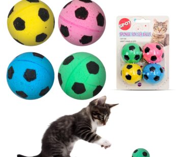 SPOT Sponge Soccer Ball Cat Toys – Interactive and Colorful Plush Toy, Fun for Cats and Ki
