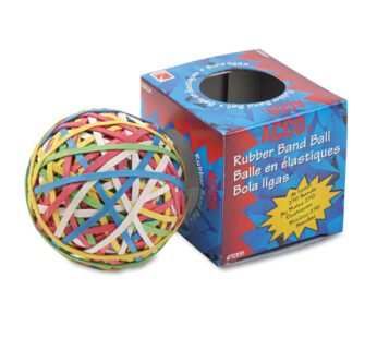 Acco Brand 72155 Rubber Band Ball, Approximately 270 Rubber Bands, Assorted