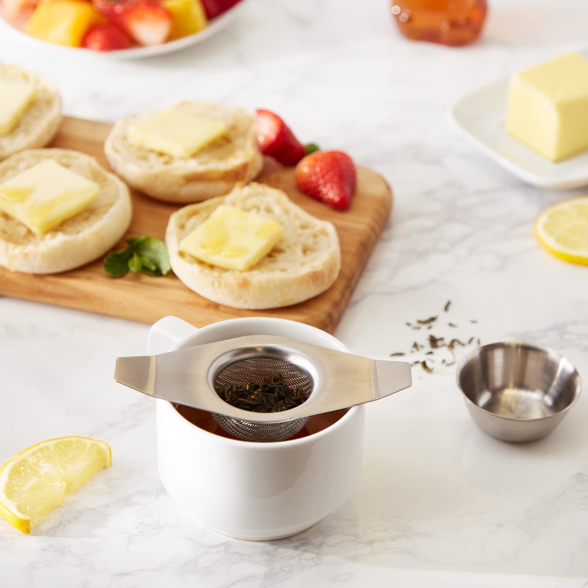 RSVP International Tea Strainer Collection, Strainer & Drip Cup - Image 4