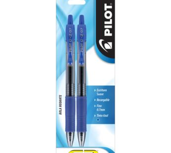 Pilot, G2 Premium Gel Roller Pens, Fine Point 0.7 mm, Blue, Pack of 2