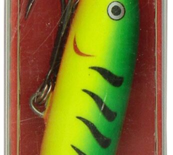Rapala Jointed Lure, Size 13, 5 1/4″ Length, 4′-14′ Depth, 2 Number 2 Treble Hooks, Fire T