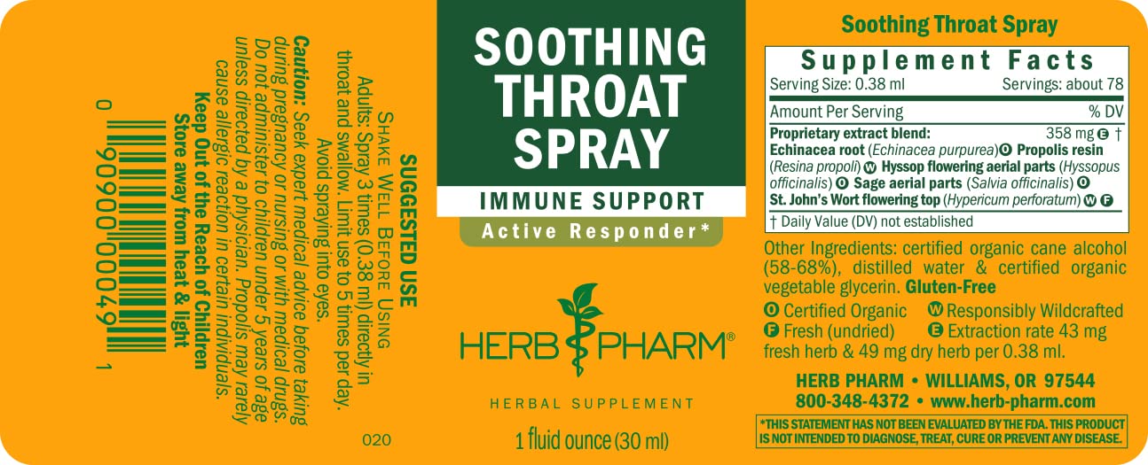 Herb Pharm Soothing Throat Spray 1 oz Spray - Image 2