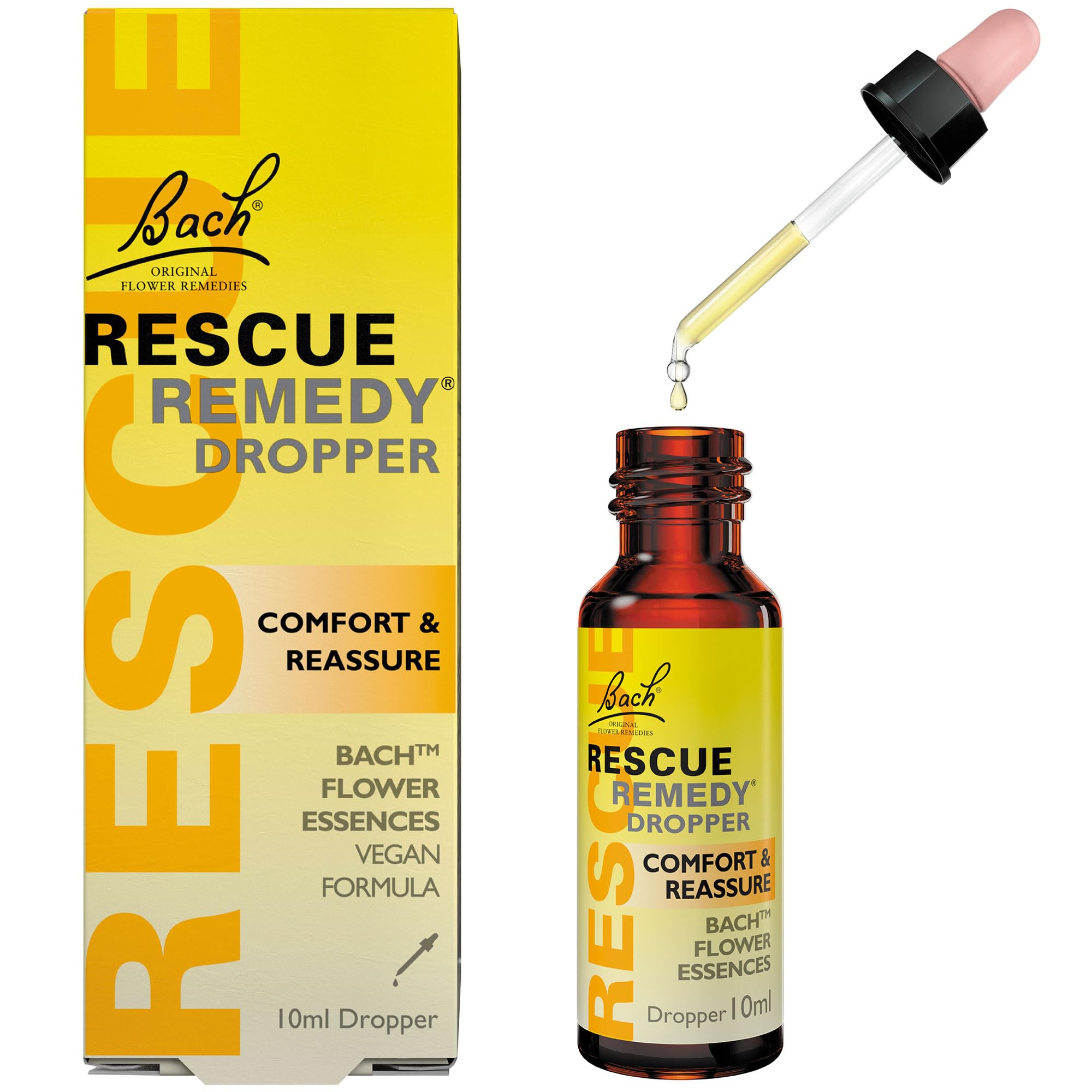 Rescue Remedy Dropper, 10mL - Natural Homeopathic Stress Relief