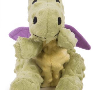 goDog Bubble Plush Dragons Squeaky Dog Toy, Chew Guard Technology – Lime, Large