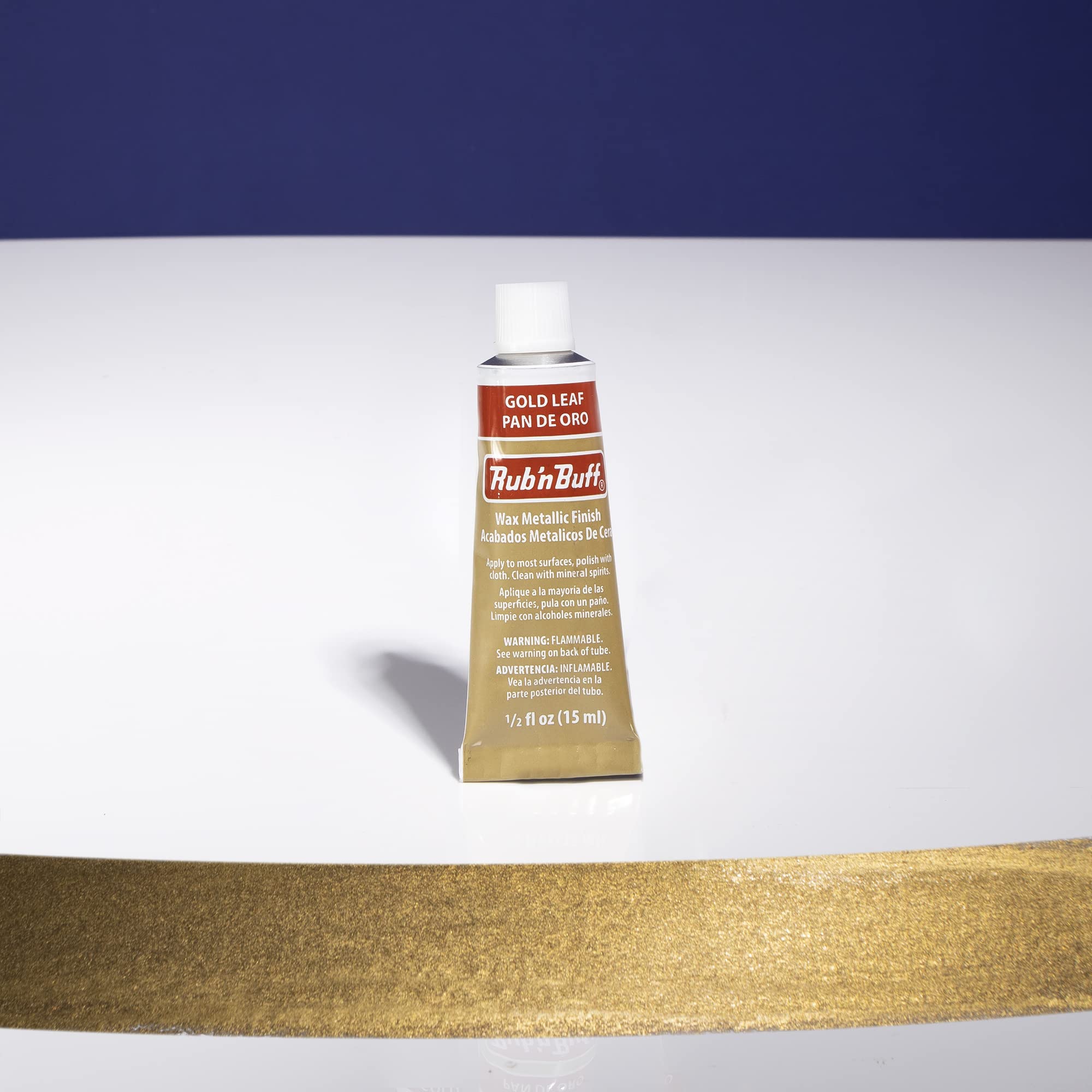 AMACO Rub n Buff Wax Metallic Finish - Rub n Buff Gold Leaf 15ml Tube - Versatile Gilding - Image 2