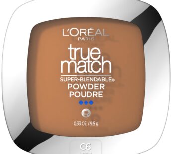 L’Oreal Paris True Match Super Blendable Oil Free Powder Foundation, C6 Medium, 0.33 oz, P