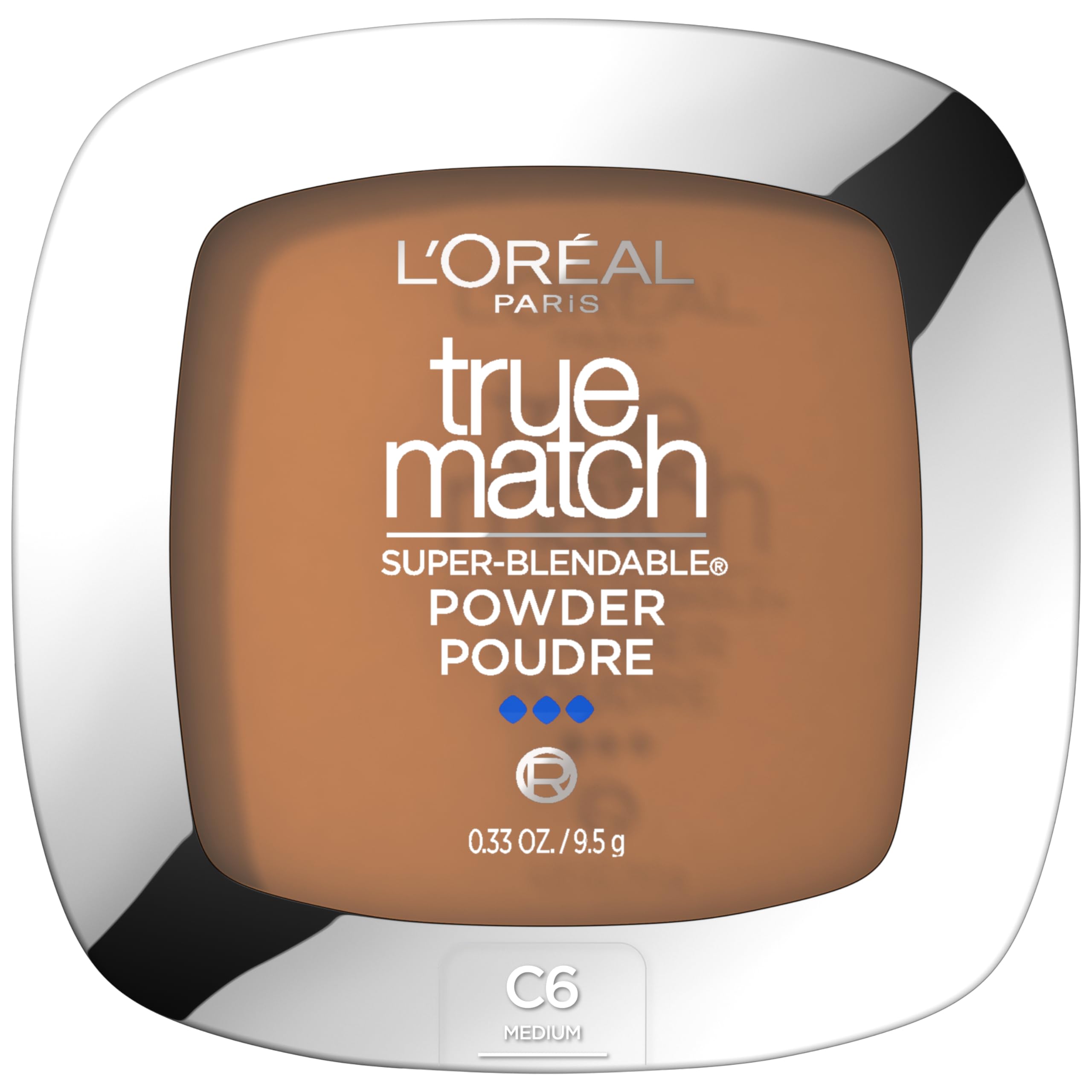 L'Oreal Paris True Match Super Blendable Oil Free Powder Foundation, C6 Medium, 0.33 oz, P