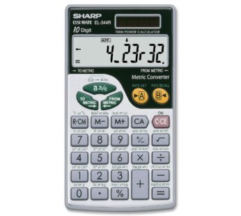 Sharp El344rb Metric Conversion Wallet Calculator, 10-Digit Lcd