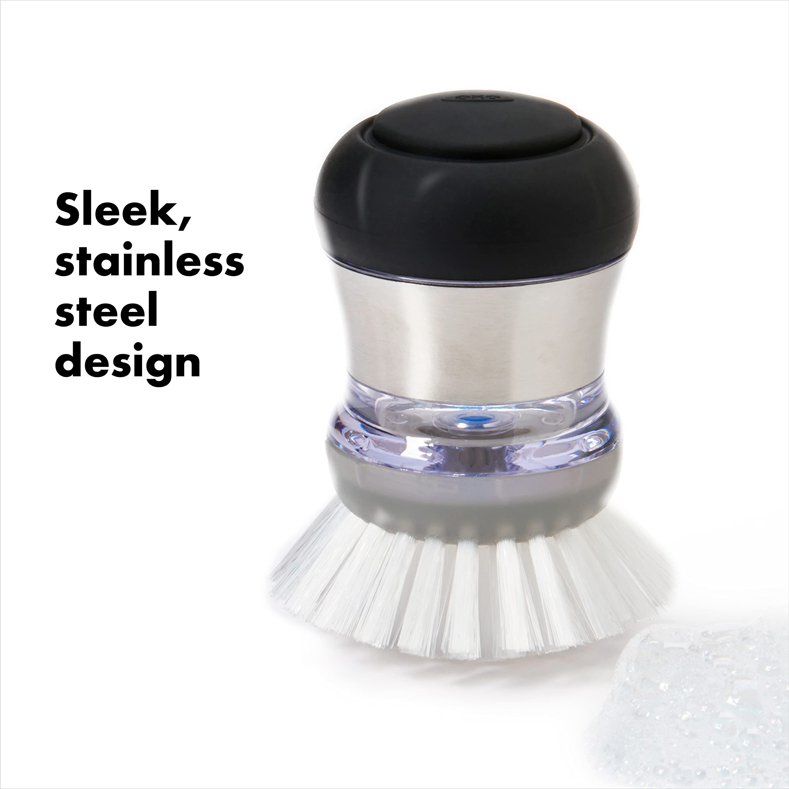 OXO SteeL Soap Dispensing Palm Brush - Image 3