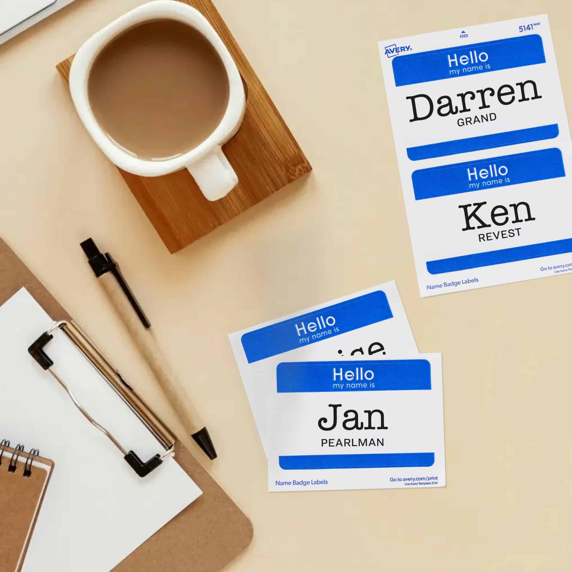 Avery Hello My Name is Name Tags, White with Blue Border, 100 Removable Name Badges (05141 - Image 4
