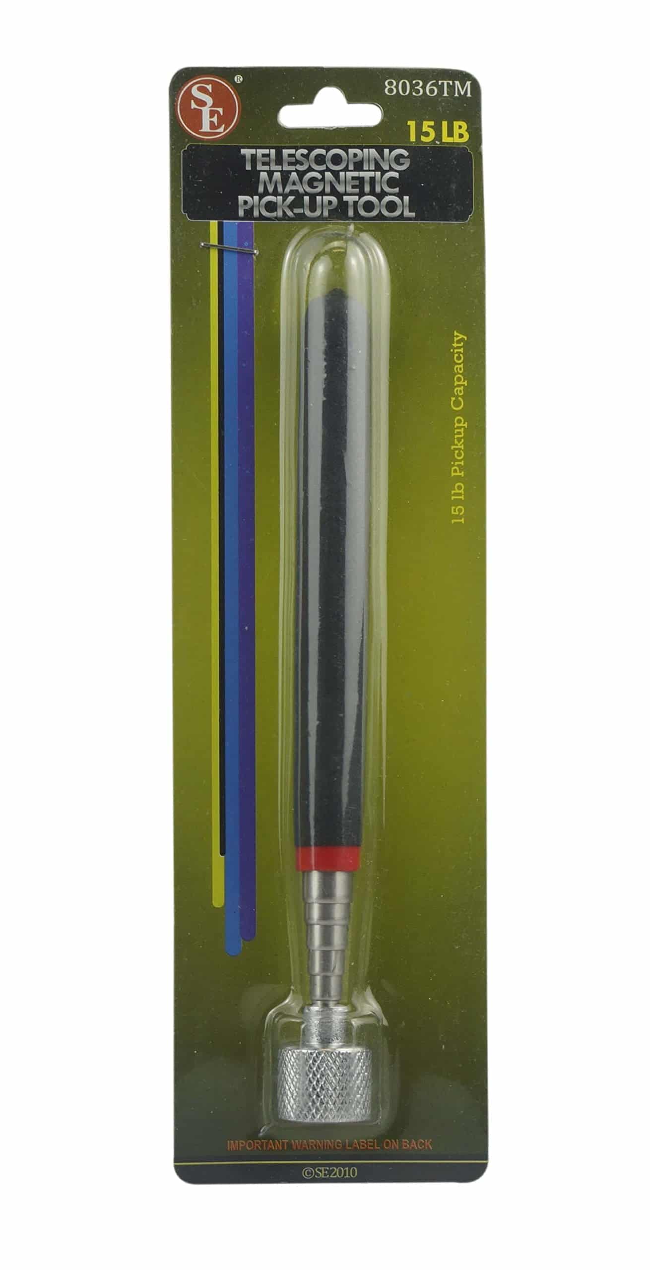 SE 30-inch Telescoping Magnetic Pick-Up Tool, Extendable Magnetic Wand Pickup Tool for Mec - Image 2