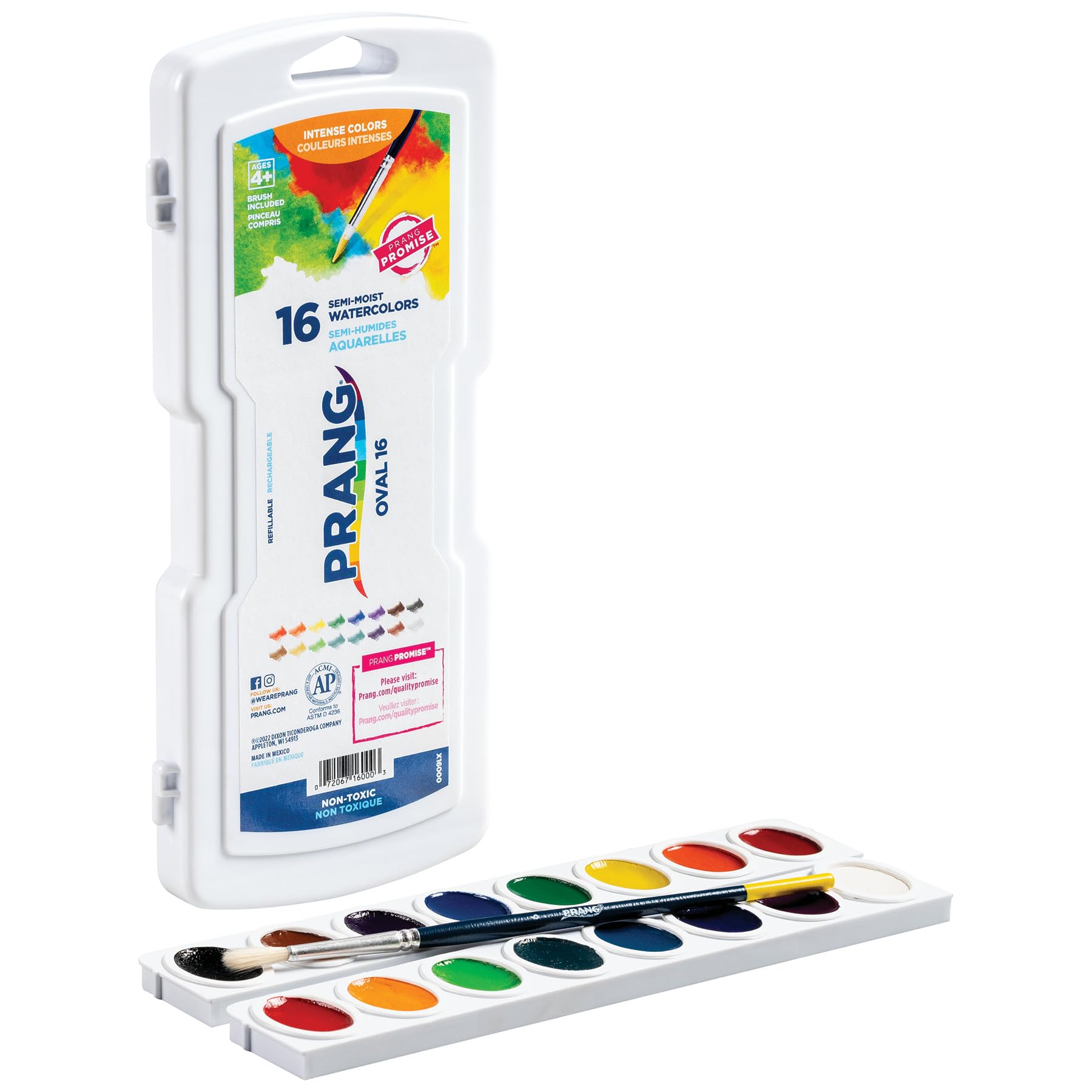 Prang Oval Pan Watercolor Paint Set, 16 Assorted Colors, 1 Count - Image 4