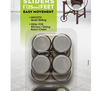 Slipstick Chocolate CB255 1 Inch Floor Protector Chair Glides/Furniture Slider Feet (Set o