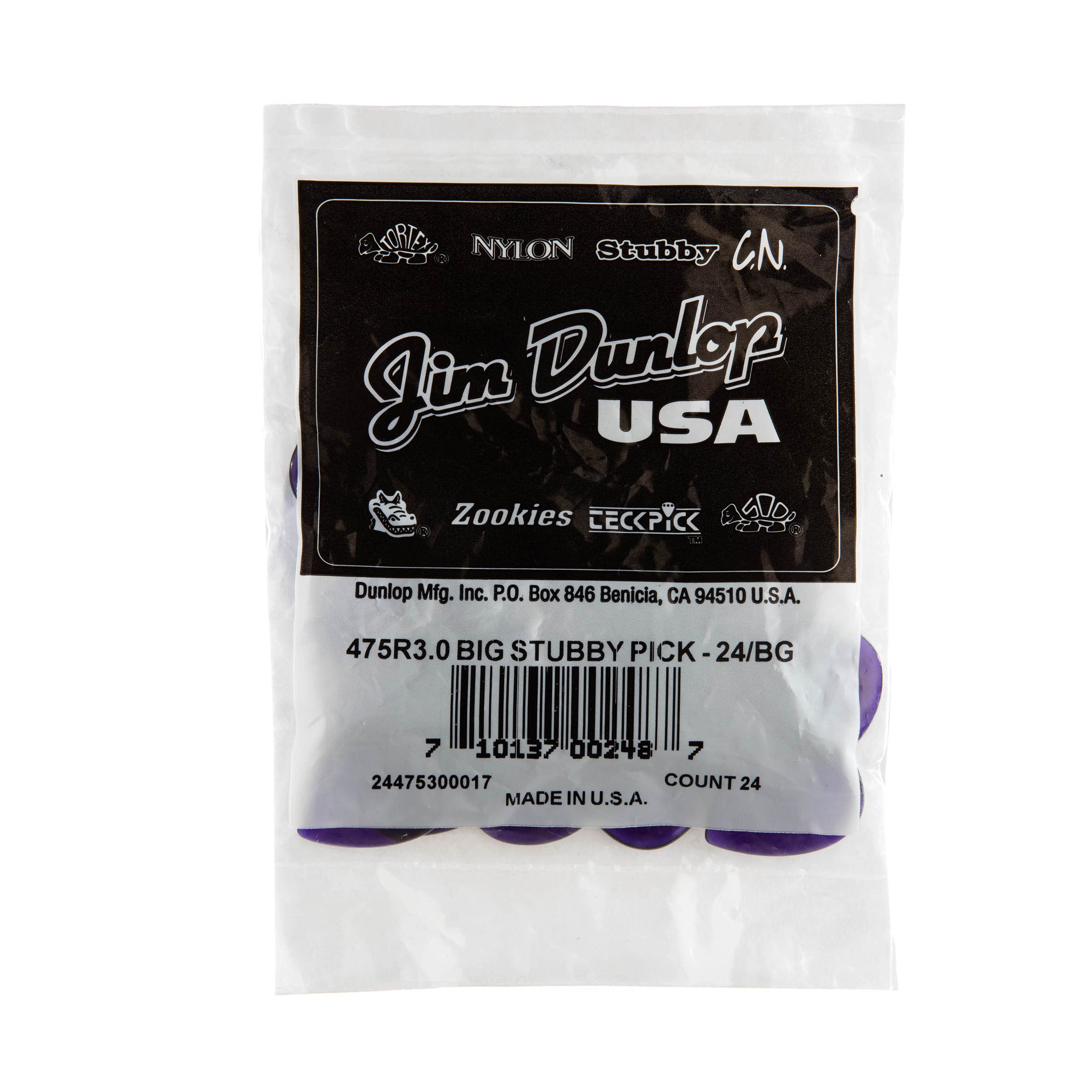 JIM DUNLOP Big Stubby?, Dark Purple, 3.0mm, 24/Bag - Image 4
