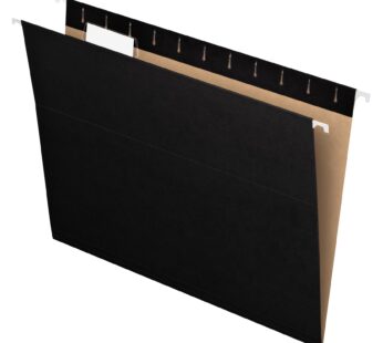 Pendaflex Recycled Hanging Folders, Letter Size, Black, 1/5 Cut, 25/BX (81605)