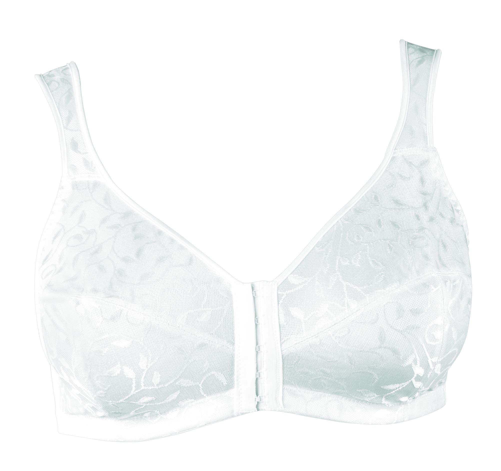 Just My Size Women's Easy On Front Close Wirefree Bra MJ1107, White, 46C - Image 3