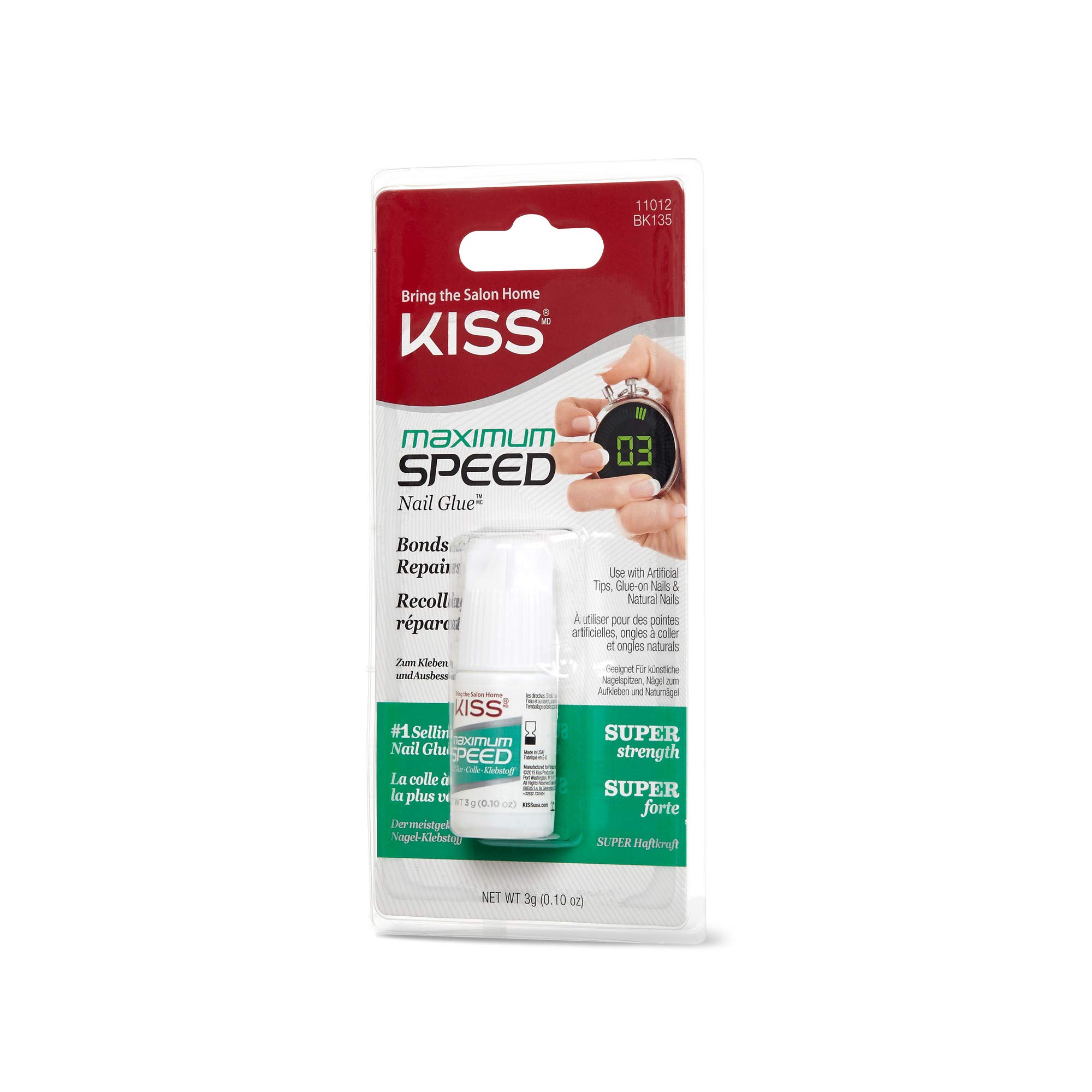 KISS Products Maximum Speed Nail Glue, Clear, 0.1 Ounce - Image 2