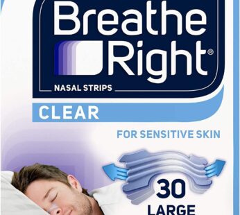 Breathe Right Nasal Strips Clear For Sensitive Skin Large 30 Each