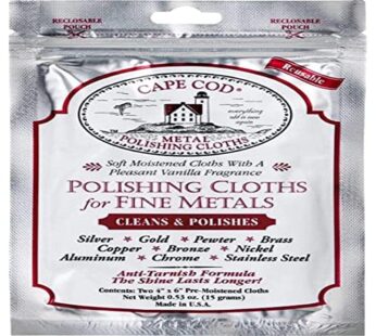 Cape Cod Polish Co Metal Polishing Cloths Foil Pouch 0.53oz, Stainless Steel