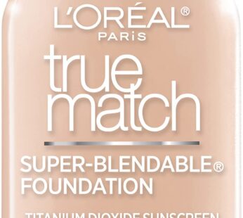 L’Oreal Paris Makeup True Match Super-Blendable Liquid Foundation, Shell Beige C4, 1 Fl Oz