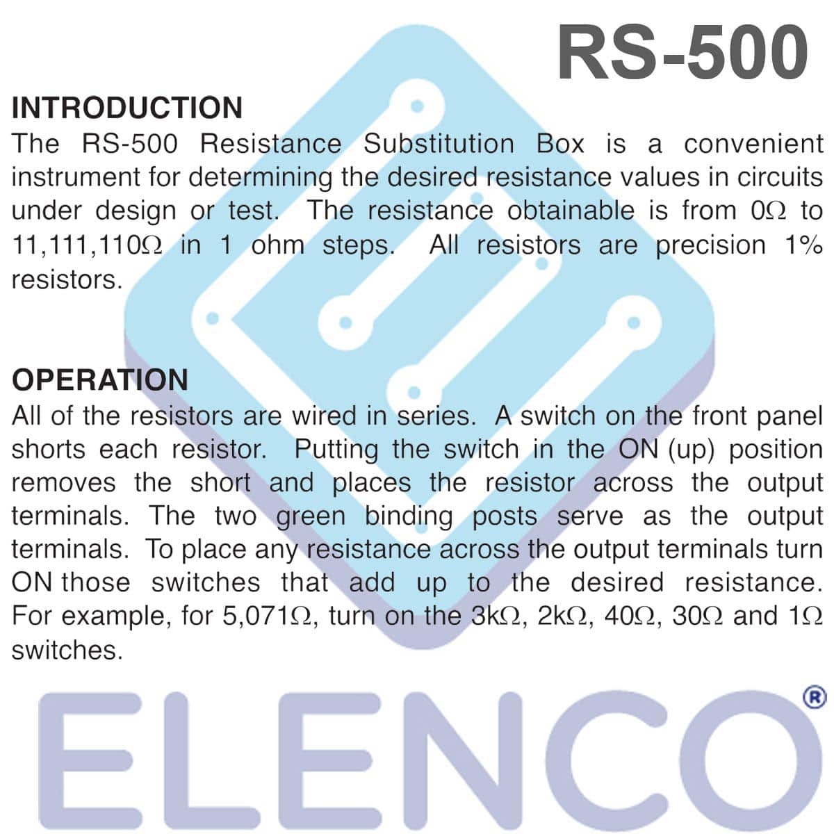 Elenco Resistance Substitution Box | Resistance Range From 1? To 11, 111 , 110M? | 1% Prec - Image 2