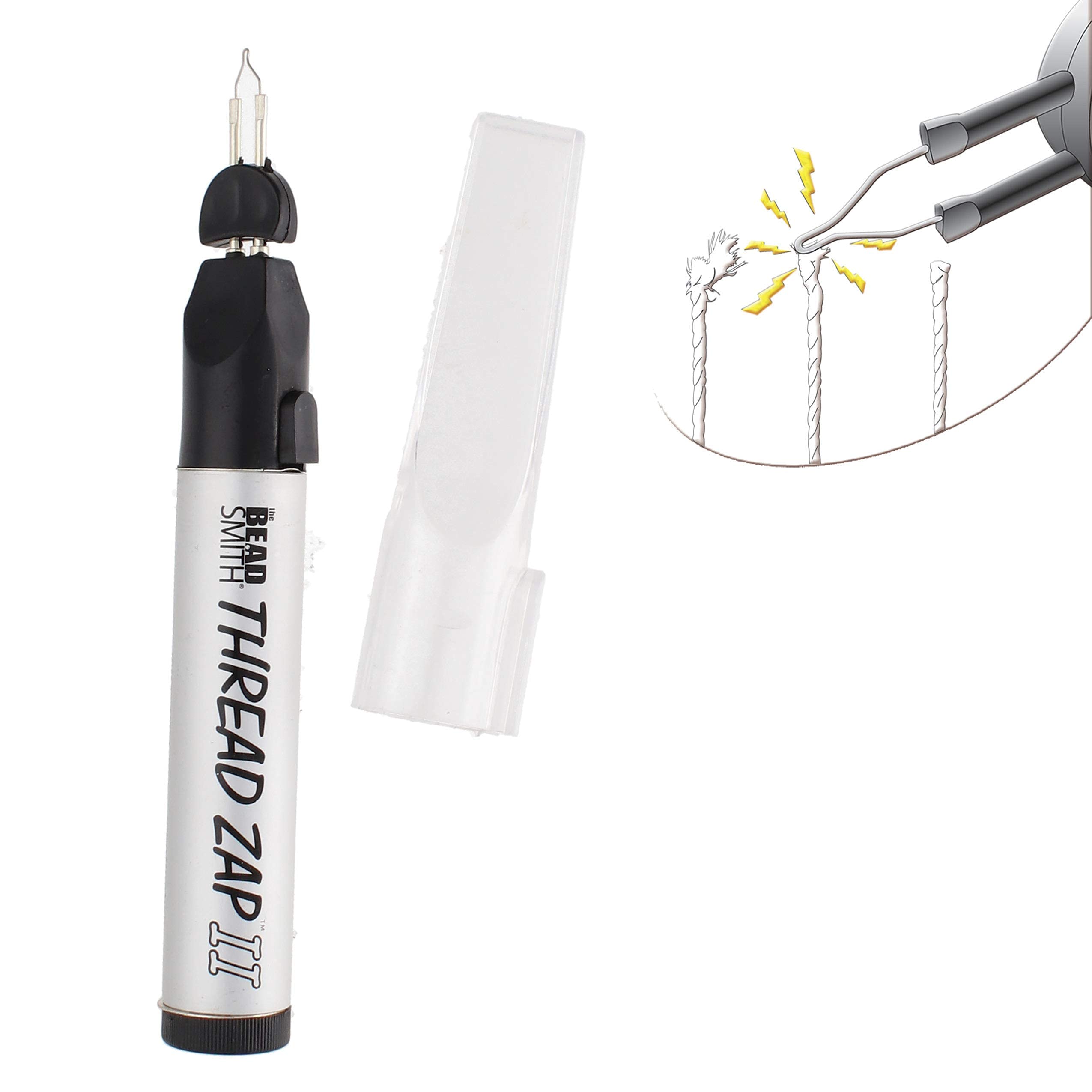 The Beadsmith Thread Zap, Thread Burner, 5.25 inches, Push Button, Battery Operated (1xAA)