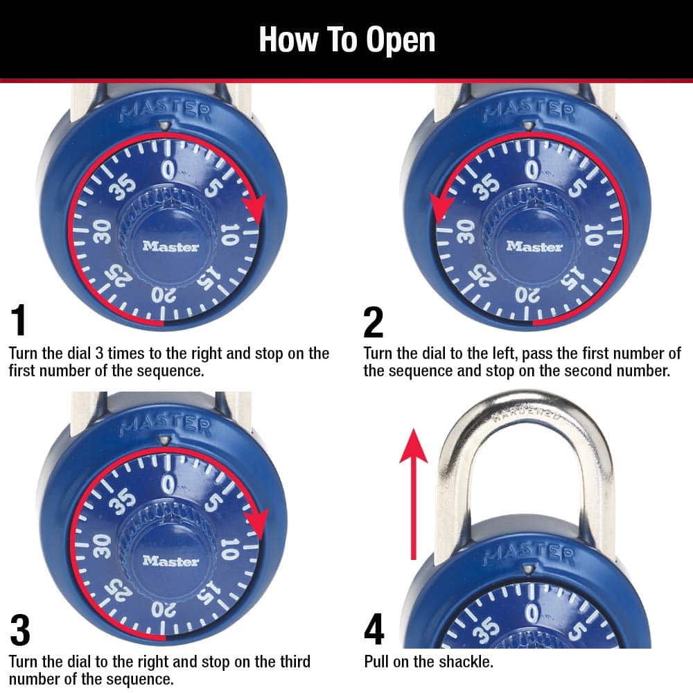 Master Lock 1530T Locker Lock Combination Padlock, 2 Count (Pack of 1), Colors May Vary - Image 5