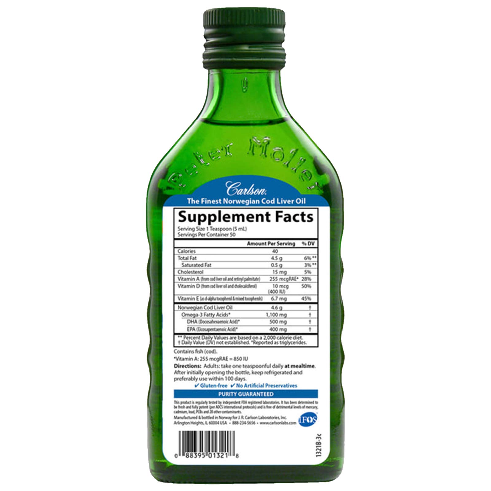 Carlson Norwegian Cod Liver Oil Natural, 250ml - Image 2