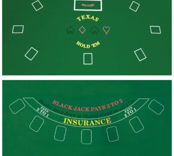 DA VINCI 2 Sided Texas Holdem and Blackjack Casino Felt Layout 36 Inch x 72 Inch
