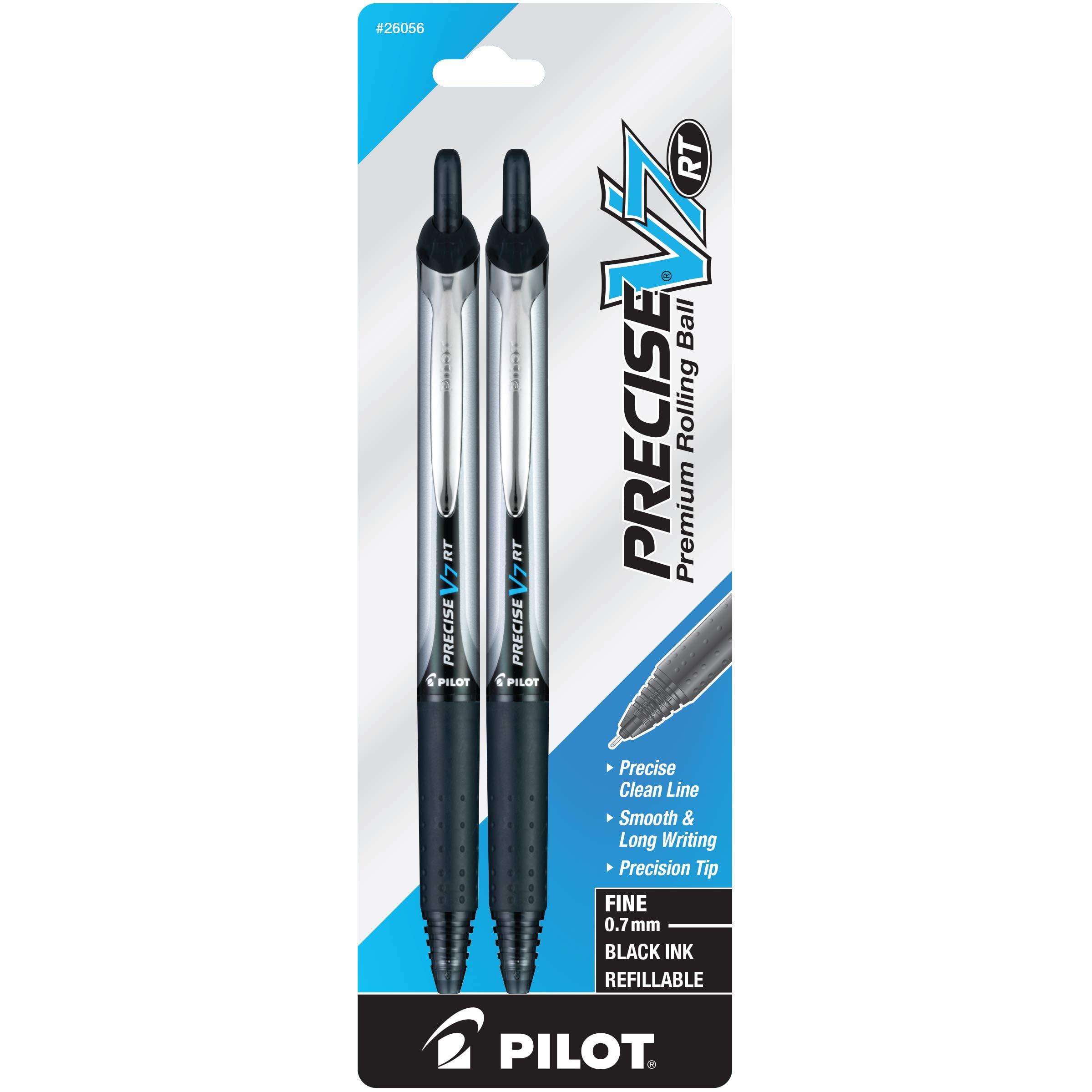PILOT Precise V7 RT Refillable & Retractable Liquid Ink Rolling Ball Pens, Fine Point (0.7