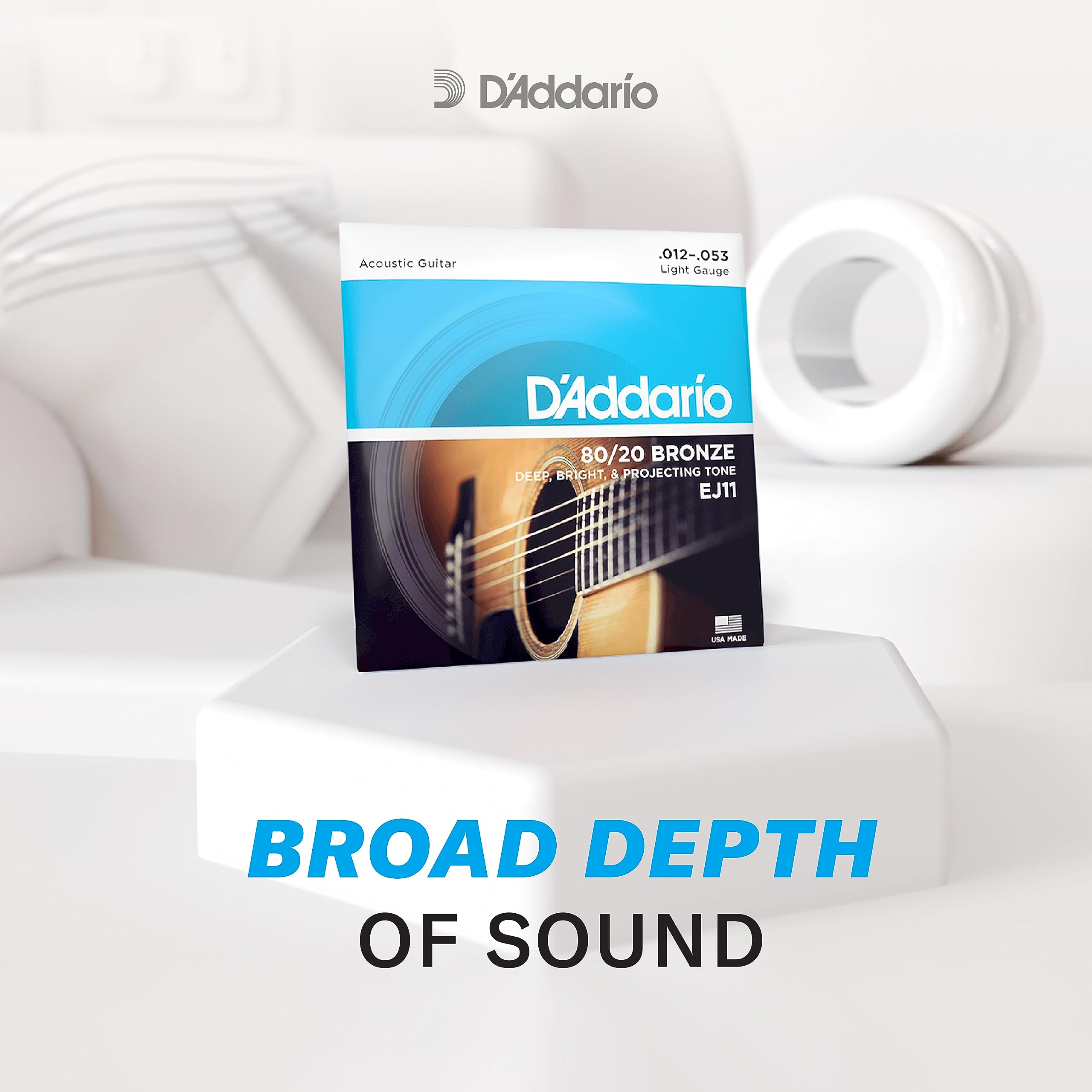 D'Addario Guitar Strings - Acoustic Guitar Strings - 80/20 Bronze - For 6 String Guitar - - Image 3