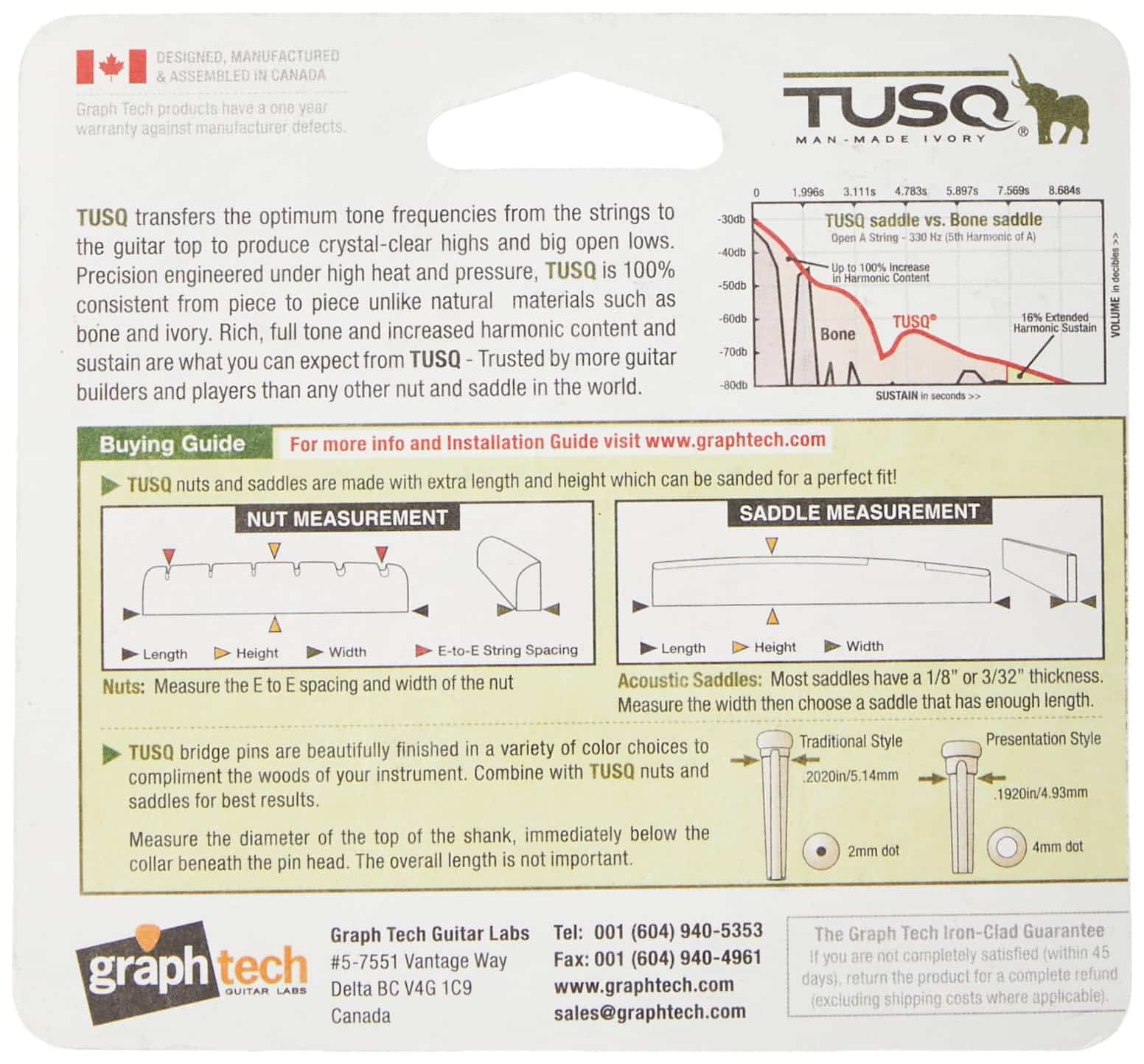 GraphTech PQ500000 TUSQ Electric Guitar Nut, Fender Style Slotted - Image 2