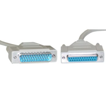 CableWholesale DB25 Null Modem Cable, 28 AWG Single Shielded Cord, DB25 Serial Cable with