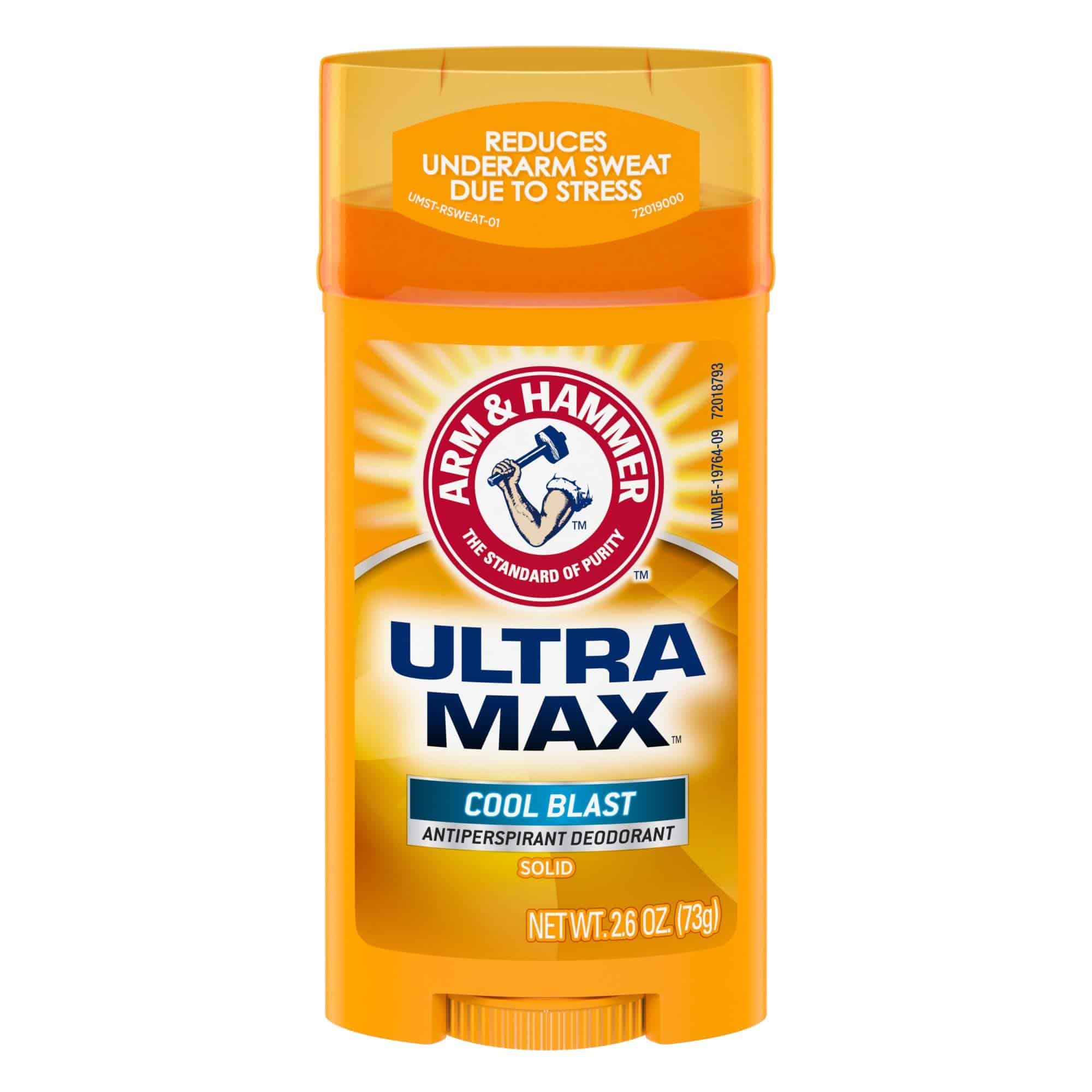 Arm & Hammer Ultra MAX Deodorant- Cool Blast- Solid - 2.6oz- Made with Natural Deodorizers