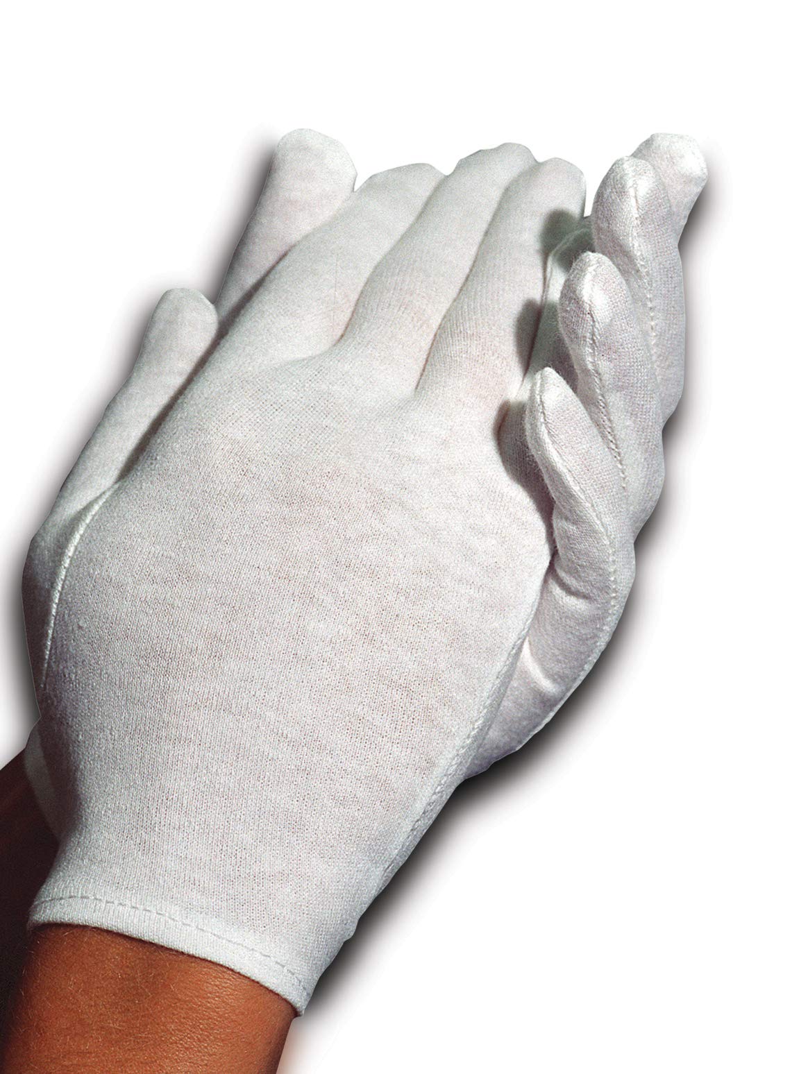 Cara Moisturizing Eczema 100% Premium Cotton Gloves, Large, White, 1 Pair