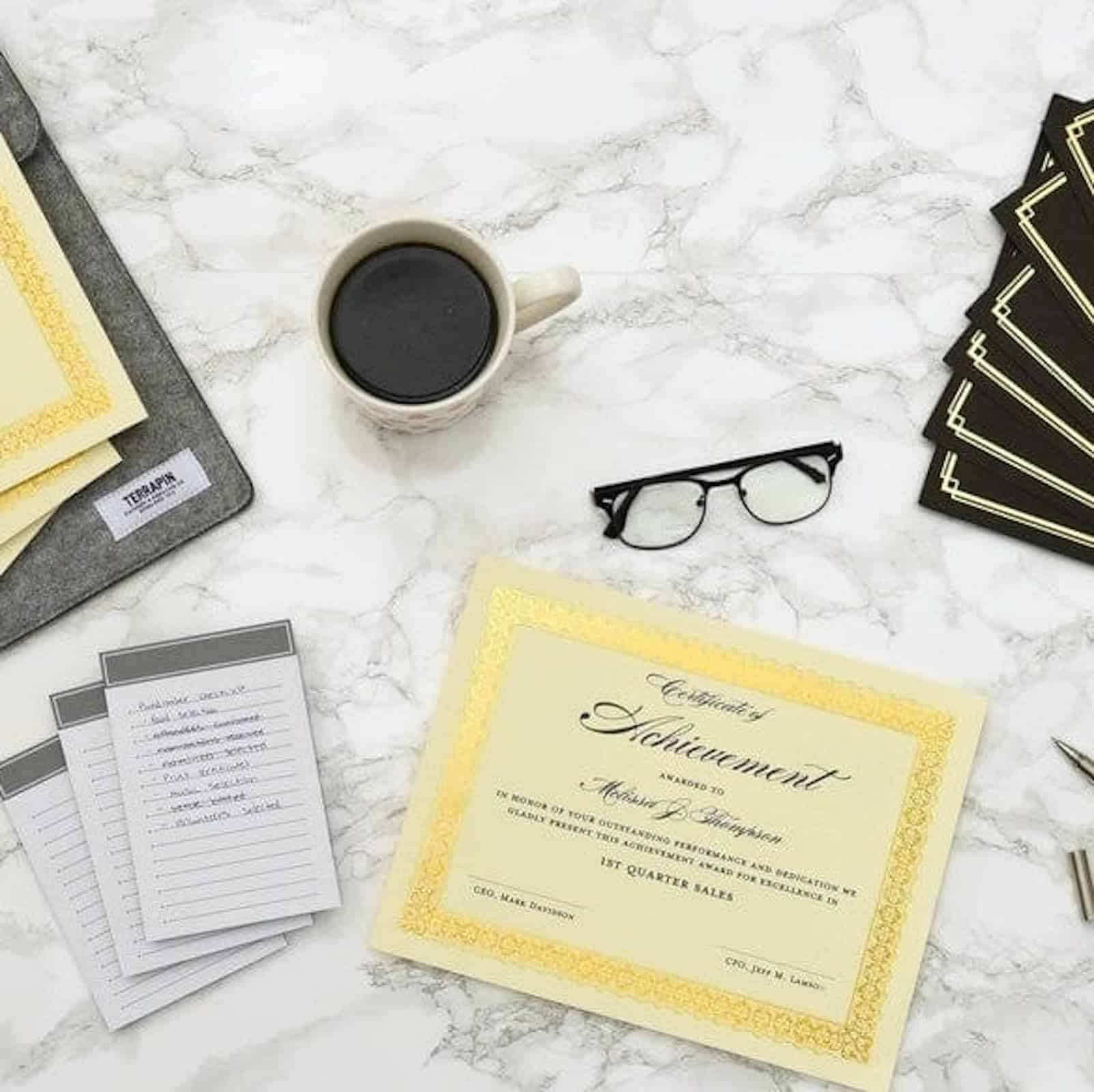 Gartner Studios Gold Foil Certificate Paper, Parchment Design, 80lb 8.5? x 11?, 15 Count - Image 4