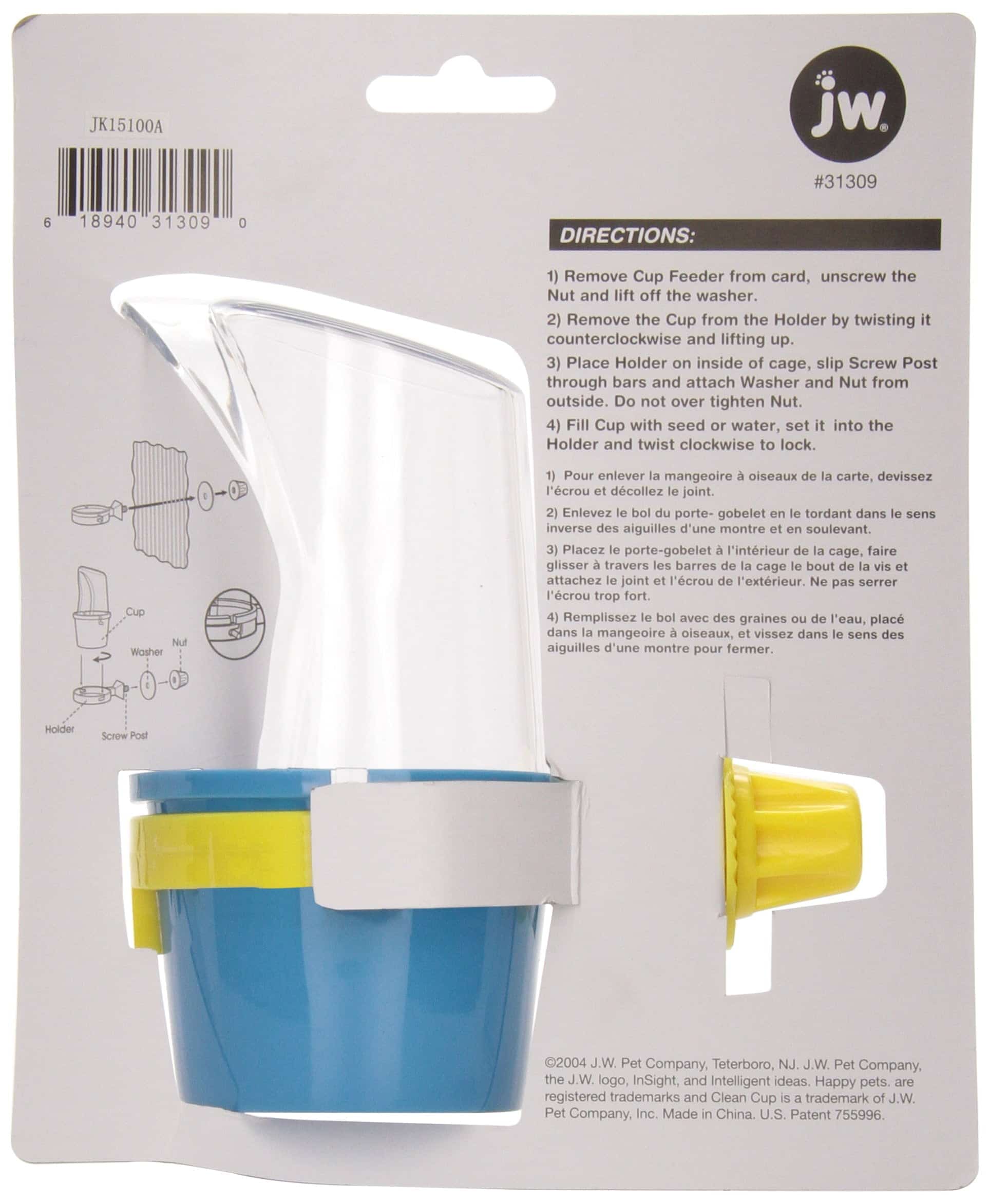 JW Pet Bird Cage Clean Cup Feeder & Water Cup Bird Accessory, Medium (Assorted Colors) - Image 2